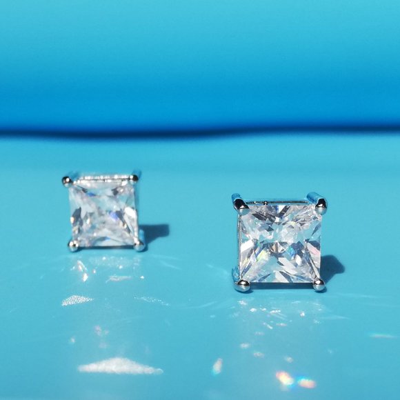 "6MM S925 Sterling Silver CZ Stud Earrings for Women/Girl, US19251031 - Picture 5 of 11